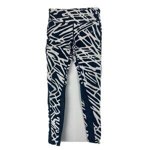 Nike Womens Leggings Size S Black White Printed Mesh Full Length Graphic